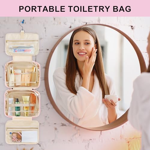 TOPEAST Hanging Travel Toiletry Bag - Personalized Travel Essentials for Women - Letter G - Image 6