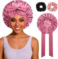 ROYBENS Satin Bonnet with Tie, Silk Hair Sleep Bonnets for Women +Scrunchie by ROYBENS