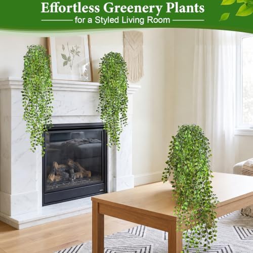 4Pcs Fake Hanging Plants, 32" Artificial Plants Mandala Greenery Ivy Vines - Image 6