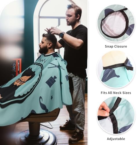 Professional Hair Cutting Cape with Neck Duster Brush, Waterproof Salon Barber Cape with Snaps, Barber Accessories (Barber Supplies) - Image 5