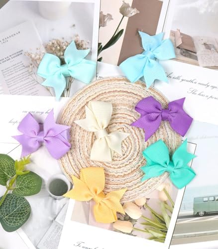 ALinmo Baby Hair Clips 60PCS - 2" Fully Lined Tiny Hair Bows Alligator Clips for Infants and Toddlers in Pairs - Image 5