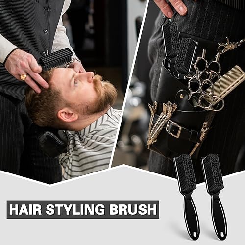 NICEMOVIC Barber Clipper Cleaning Brushes, 20 Pcs Plastic Handle Nylon Bristles, Multifunctional Cleaning Supplies for Hair Salon, Home and Travel Use (Black) - Image 4