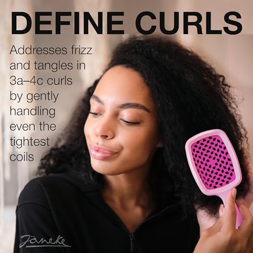 Janeke Superbrush Detangling Brush for Soft Smoothing Hair Brushing with Anti-Static Bristles - Vented Wet Hair Brush for Blow Drying Use - Perfect for Curly, Thick, Wavy, Fine Hair Types (Lilac-Fux) - Image 6