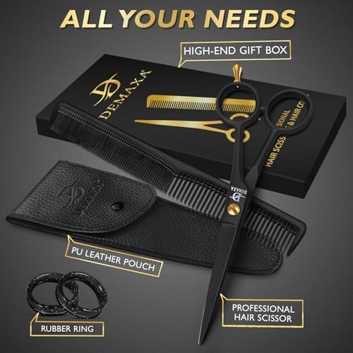 Hair Scissors Professional 6.5 Inch with Hair Comb - Premium High Carbon Stainless Steel Barber Salon Hair Shears for Haircut Scissors - Ergonomic Design Super-Sharp Hair Cutting Shears for woman - Image 6