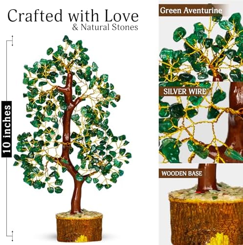 YATSKIA Green Aventurine Crystal Tree, Birthday Gifts for Women, Mom & Friends, Handmade Gem Tree of Life, Boho Room, Shelf & Office Desk Decor, House Warming Gifts - Image 2