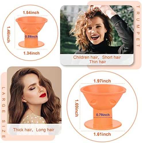 JANYUN 40 Pcs Orange Silicone Hair Rollers Heatless Hair Styling Tools - Image 2