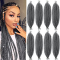 8 Packs T gray Pre-Separated Springy Afro Twist Hair Synthetic Marley Twist Braiding Hair for Black Women (T gray, 24 Inch (Pack of 8)) by Celie