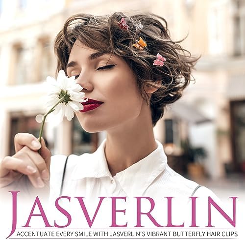 JASVERLIN Butterfly Clips for Hair, Mini Jelly Hair Claw Clips 50 Pcs - Image 7