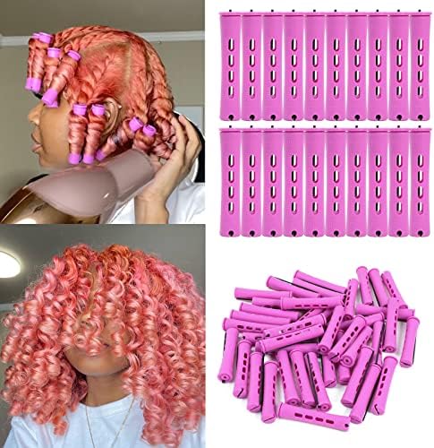 20pcs Women's Perm Rods Set for Natural Hair: 2 Sizes Cold Wave Hair Rollers for Curling and Styling All Hair Lengths - DIY Hairdressing Tools (Purple) by Alimiriam
