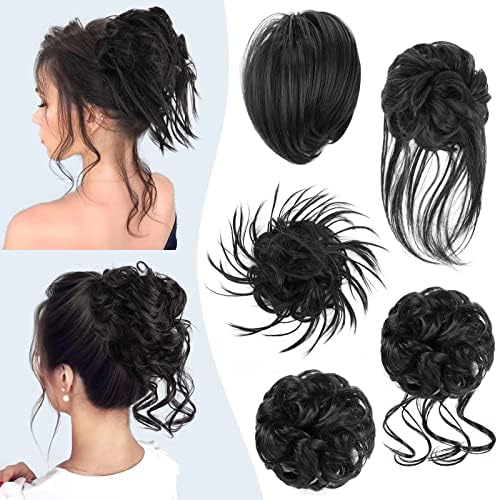 HMD 5 Pieces Messy Hair Bun Hairpiece Tousled Updo for Women by HMD