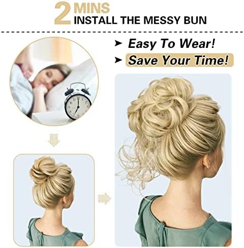 HMD 5 Pieces Messy Hair Bun Hairpiece Tousled Updo for Women - Image 3