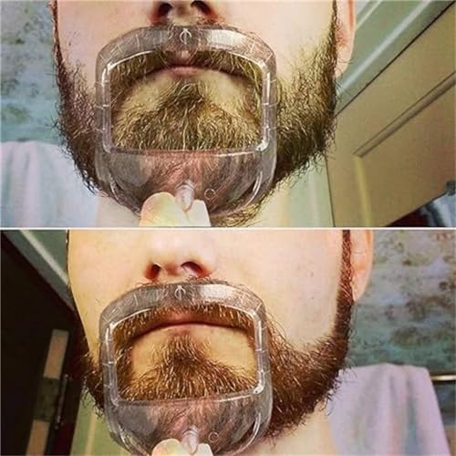 Beard Shaper Goatee Mustache Grooming Tool Face Hair Styling Template for Man - Transparent - 5 PCS/Set (Transparent) - Image 7