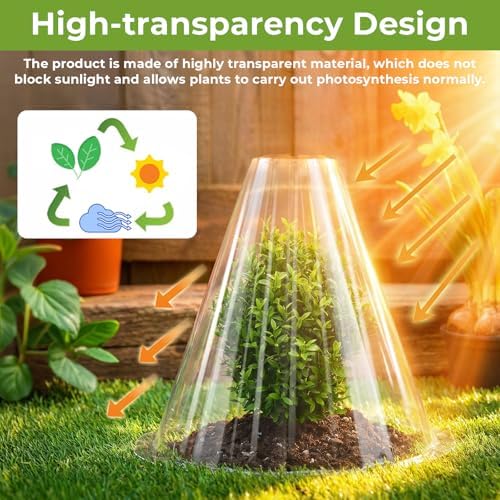 Cloches for Plants, 20pcs Transparent Plant Covers, Reusable Plant Protectors from Animals Plant Bell Cover Freeze Protection, Garden Cloches from Birds, Slugs, Frost, Freeze Weather - Image 2