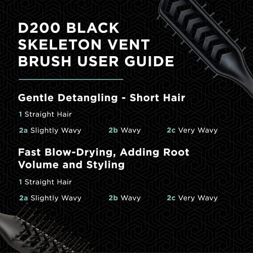 Jack Dean by Denman D200 Flexible Vent Brush for Blow Drying - Styling Hair Brush for Wet Dry Curly Thick Straight Hair - For Women and Men (Black) - Image 6