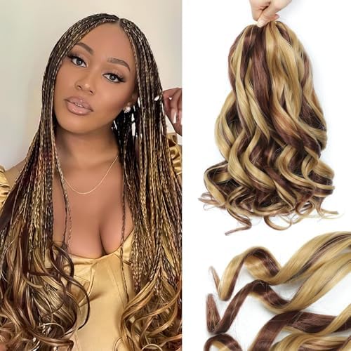French Curl Braiding Hair Extensions 8 Packs Crochet Braids for Black Women by YUUYEEHAIR