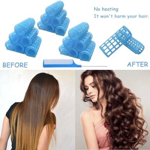 24PCS Plastic Snap-On Self-Grip Heatless Hair Curlers Set, 2.0cm/0.8in - Hairstyling Tools for DIY or Salon - Image 4