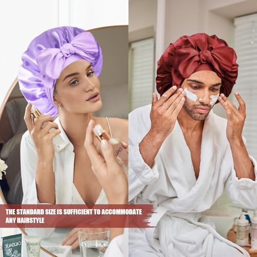 Silk Bonnet for Women,Adjustable Double Layer Sleep Cap - Image 4