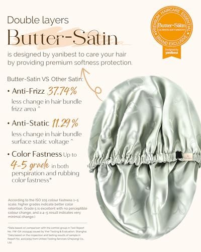 YANIBEST Satin Bonnet for Sleeping Women Men, Adjustable Hair Bonnet - Image 3