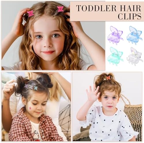 128Pcs 0.6In Mini Butterfly Hair Claw Clips for Toddler Baby Girl, Colorful - Image 6