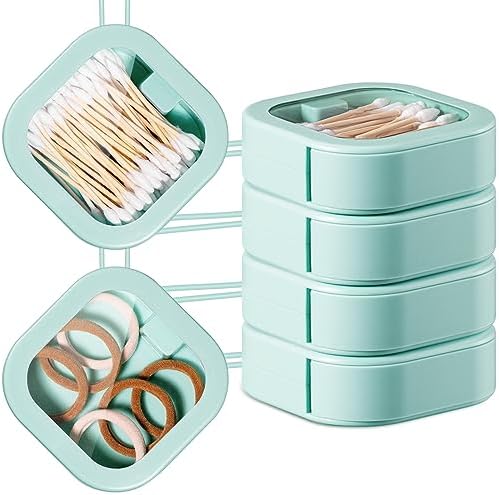 Kathfly 4 Pcs Hair Tie Organizer Travel, Stackable, Green by Kathfly
