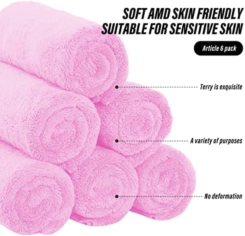 MOONQUEEN 6 Pack Premium Hand Towels - Quick Drying - Microfiber Coral Velvet Highly Absorbent Towels - Multipurpose Use as Hotel, Bathroom, Shower, Spa, Hand Towel 16 x 28 inches (Frozen Berry) - Image 7