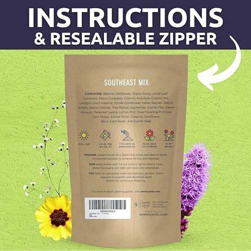 Southeast Regional Mix - Bulk 1/4 Pound Pouch - 48,000 Flower Seeds for Planting - Wildflower Mix - Image 4
