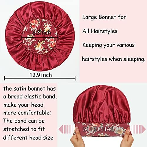Satin Bonnet Hair Bonnet for Sleeping, Sleep Bonnets for Women - Image 4
