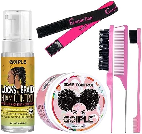 Edge Control Wax for Women Strong Hold Non-greasy Smoother Gel, Styling for Black Hair No Flaking, White Residue, Braiding Braid Mouss Shine and Smooth by Goiple