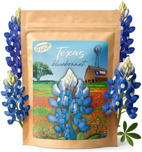 Texas Bluebonnet Seeds for Planting, 750+ Flower Seeds, Covers 200 Sq Ft by CreatedByNature