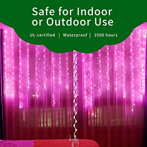 Ultra-Bright Connects End to End Pink Christmas Mini Light 300L 63.8Ft(2Sets-Each 150L)UL Listed Incandescent Bulb String Light for Indoor Outdoor Holiday Garden Party Christmas Tree Decor - Image 5