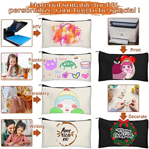 Legigo Blank Canvas Bags Zipper Pouch Makeup Bags Pencil Pouch Bulk - Image 6