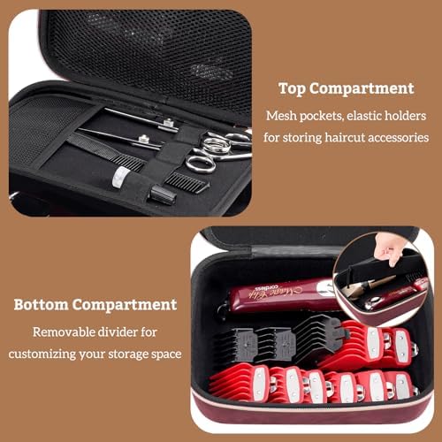 ProCase Hard Travel Case for Hair Clippers -Wine - Image 3