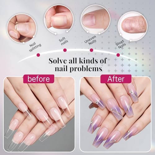 Krofaue 500PCS French Nail Tips, Half Matte Flexible Gel, Square, 10 Sizes - Image 6
