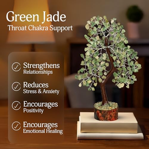 YATSKIA Green Jade Tree of Life Crystal Bonsai, Unique Gifts for Women, Mom & Friends, Handmade Gemstone Tree, Boho Home, Room & Office Desk Decor, Birthday Gifts - Image 3