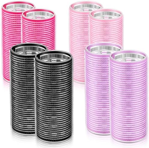 WILLBOND 8 Pcs Long Hair Rollers for Bangs Aluminum Core Curlers Thermal 4.7 x 2 Inch Self Grip Roller for Long and Medium Jumbo Hair Women Hairstyle by Willbond+Technology+Limited