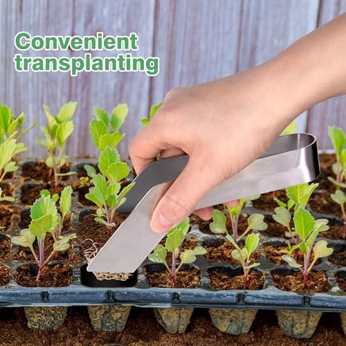 2 Pcs Seedling Transplant Tongs- 6.7 Inch Stainless Steel Gardening Plants Transplant Tongs- Seedling Remove Transplant Pliers for Reducing Root Damage - Image 4