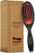 SHASH Since 1869 Hand Made In Germany - Nylon Boar Bristle Brush Suitable For Normal to Thick Hair Gently Detangles, No Pulling or Split Ends - Softens Improves Hair Texture, Stimulates (Extra Small) by SHASH