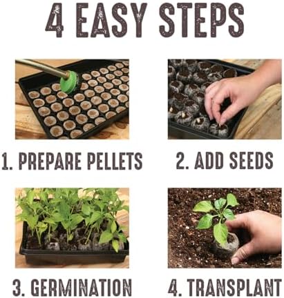 Ferry Morse Jiffy Seed Starting Greenhouse Tray Kit with 72 36mm Peat Pellets and Bonus SUPERthrive Sample + Plant Markers, 2 Pack, 144 Pellets Total - Image 6