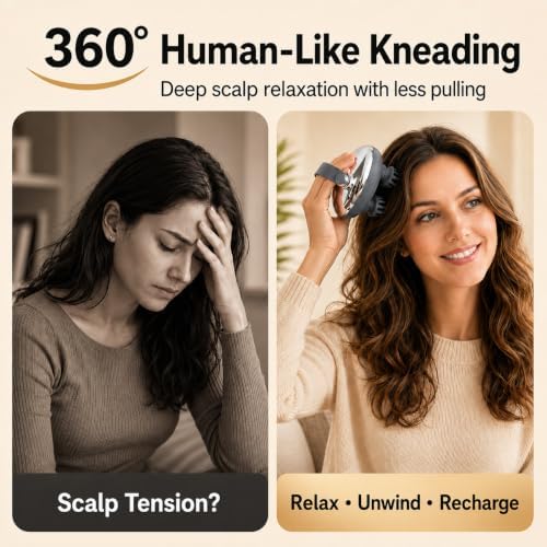 Melonsun Electric Scalp Massager, 2 Claw Sets, IPX7 Waterproof, Silver - Image 2