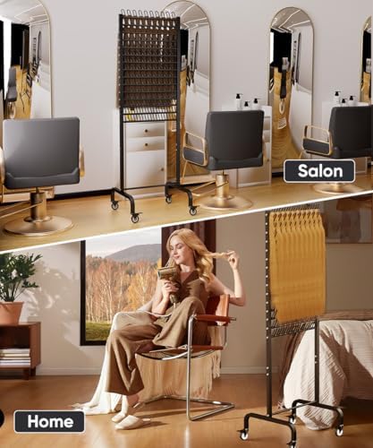 150 Pegs Braiding Hair Rack, Adjustable Hair Separator Stand with Wheels, Hair Extension Holder for Hair Stylists, Braiders, Home, Salon, Beauty School, Black - Image 6