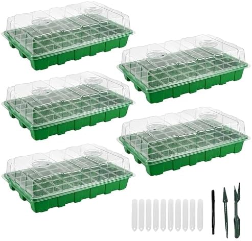 Gardzen 5 Pack 40 Cell BPA Free Seed Starter Tray Kit by Gardzen