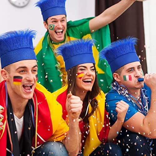 Cindeer 4 Pcs Blue Fuzzy Headband, Crazy Hair Wig Costume Accessories - Image 5