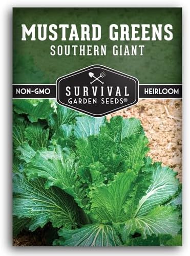 Southern Giant Mustard Green Seeds for Planting - 1 Pack by SurvivalGardenSeeds