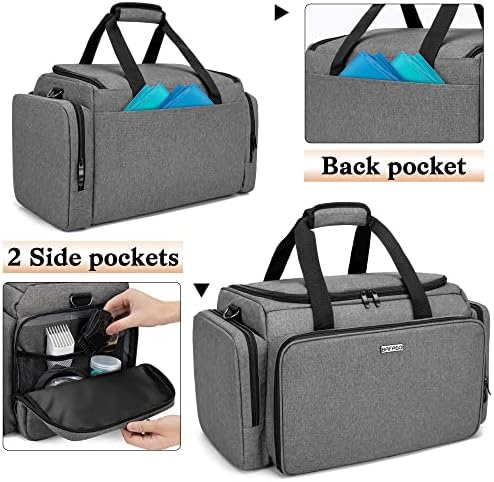 BAFASO Large Capacity Hairdresser Bag with Adjustable Dividers, Gray - Image 5