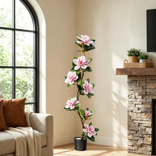 4.6 Ft Magnolia Tree Fake Tree Magnolia Decor Tree for Living Room - Image 5