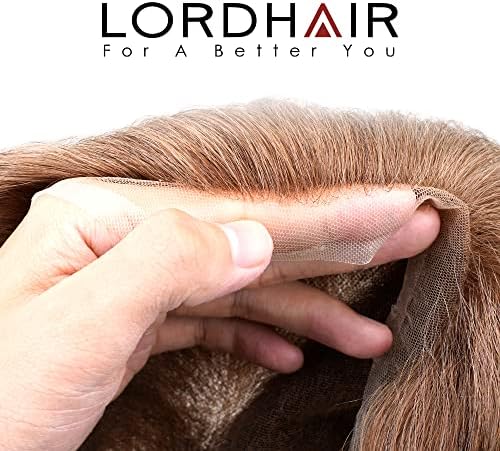 Lordhair Toupee for Men Hair Replacement System European Hair Toupee Hair Pieces for Men Natural Lace Front with Skin Perimeter Base Multiple Size Available - Image 3