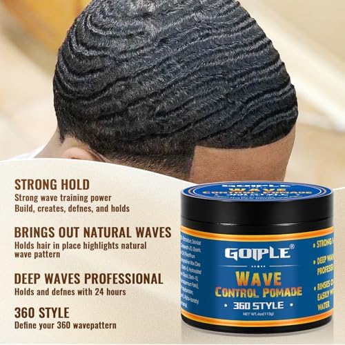 Wave Pomade 360 Greasy Pomade Wave Styler Brush Great for Wolfing, Boar Bristle Beard & Wave Brush for Barbers & Daily Use, Styling Set for Men 360 Easy Wash 360 Wave Training Hair Cream - Image 5