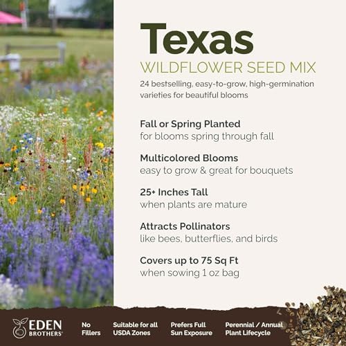 Eden Brothers Texas Wildflower Mixed Seeds for Planting, 1 oz - Image 2