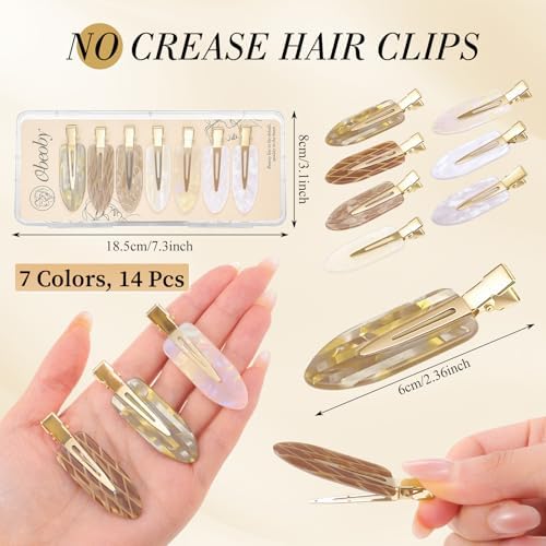 obeoby 14 Pcs No Crease Hair Clips For Women Girls Makeup Styling, 2.36 In - Image 3