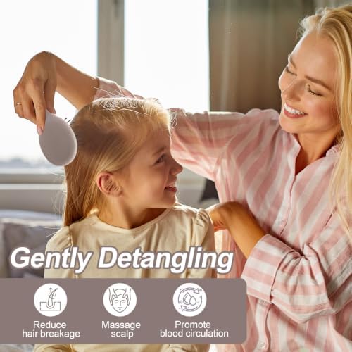 Mini Hair Bursh for Kids Women and Men, Protable Travel Size Hair Brush for Pockets Purse backpack, Mini Detangler Brush for All Hair Types, Small Hair Brush for Detangling(Purple) - Image 4